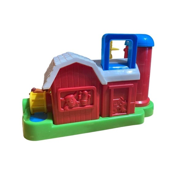 Vintage Fisher Price Red Activity Barn Silo Farm 1988 Toy Pretend Play - Picture 7 of 7